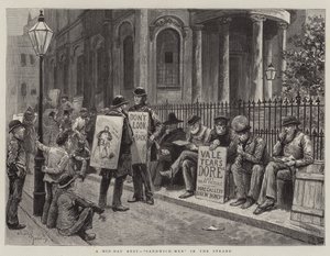 A Mid-Day Rest, Sandwich-Men in the Strand